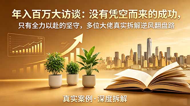 年入百万大访谈-更新:没有凭空而来的成功,只有全力以赴的坚守,多位大佬真实拆解逆风翻盘路-鼎铸网