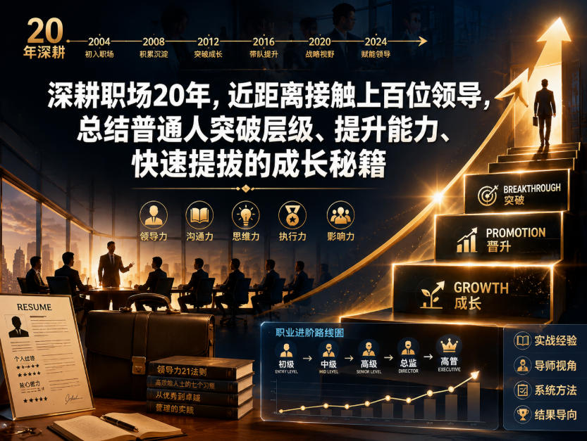 付费文章:深耕职场20年,近距离接触上百位领导,总结普通人突破层级、提升能力、快速提拔的成长秘籍(全网独家干货)-鼎铸网